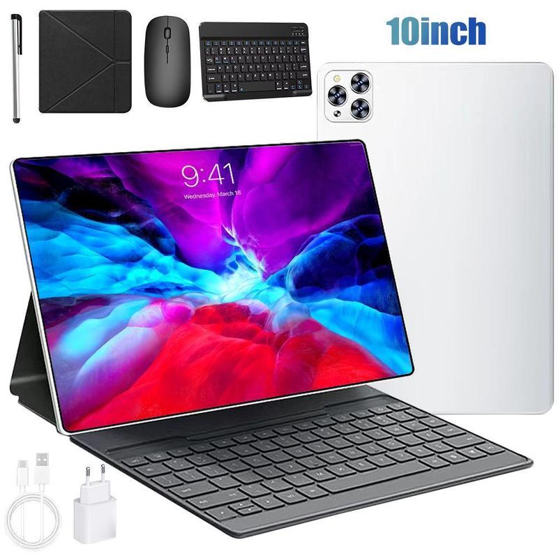 10,1 Zoll Android Tablet mit Tastatur & Schutzhülle - Leistungsstarkes Komplettset mit 13MP Kamera - Inkl. Stylus & 5000mAh Akku