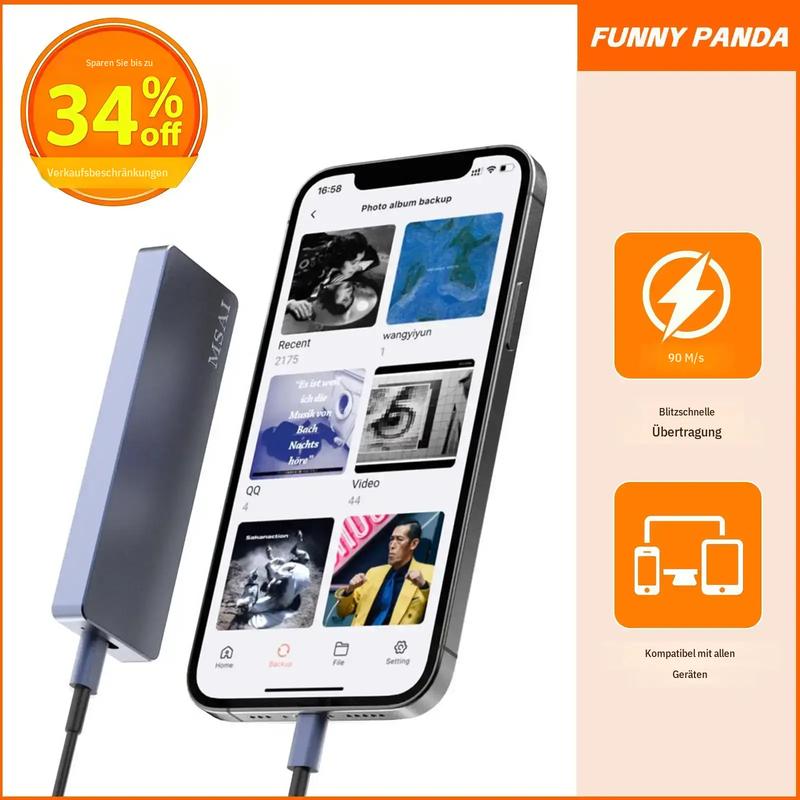128 GB USB‑Flashlaufwerk | Hochgeschwindigkeits‑USB‑3.0‑Externspeicher für iPhone, Android, PC und Mac | Tragbare Sicherung für Fotos und Videos