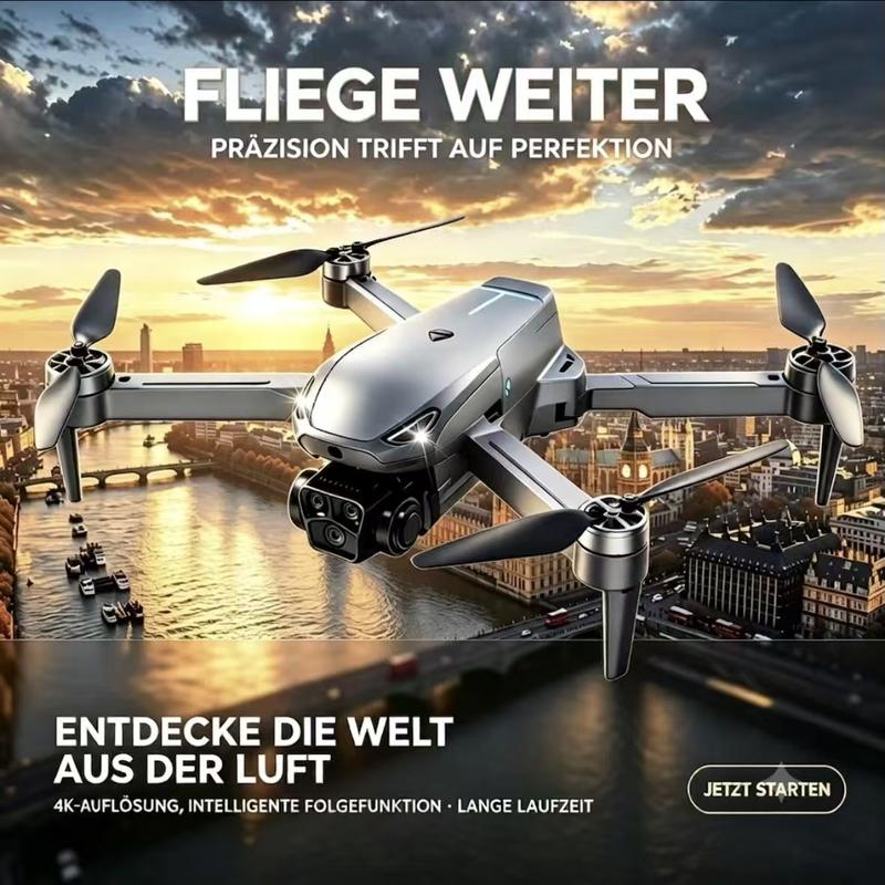 2026 M8 Pro Drohne & 4K Kamera, GPS & 5G-WLAN-FPV, Brushless-Motor, Optical-Flow-Schwebeflug, intelligente Hindernisvermeidung, automatische Rückkehr, 360°-Stunt-Rolle, zwei Akkus im Lieferumfang