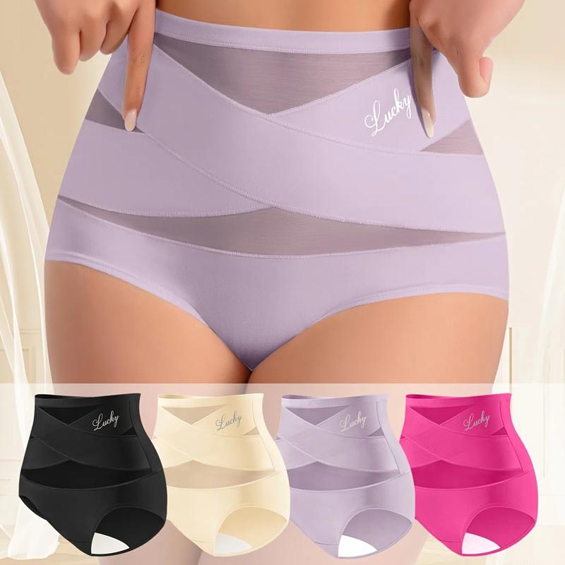 4/8 Pack/Set Hohe Taille Shaping Unterwäsche für Damen – Nahtlose Seiden Mesh Kontrollslips, Bauchweg & Po Lifting Unterwäsche, Atmungsaktiv für den Alltag mehrfarbig7 xl höschen