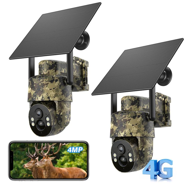 4G LTE Solar-Sicherheitskamera für den Außenbereich, ohne WLAN, 4MP HD Farb‑Nachtsehen, kontinuierliche Stromversorgung, KI‑Erkennung, bidirektionales Audio, wasserdicht nach IP65, CCTV, keine Kabelinstallation