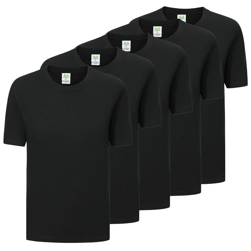 5er-Pack Herren T-Shirt – Leichtes Kurzarm-Sommer-Shirt aus 100 % Baumwolle – TS135