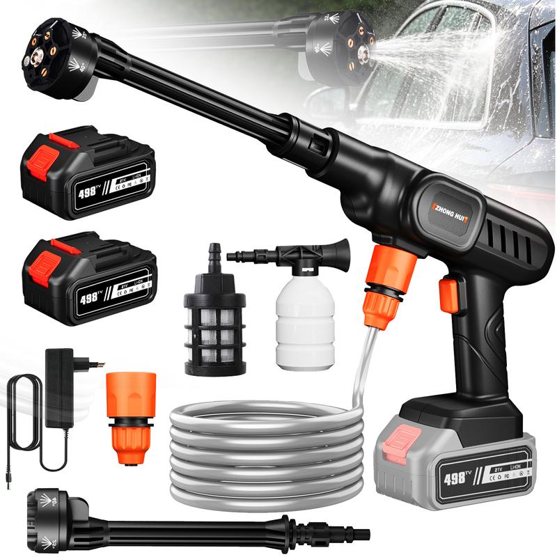 6-in-1 Hochdruck-Autowaschpistolen-Set, kabelloser Sprühkopf, Reinigungsgerät für Garten und Haushalt