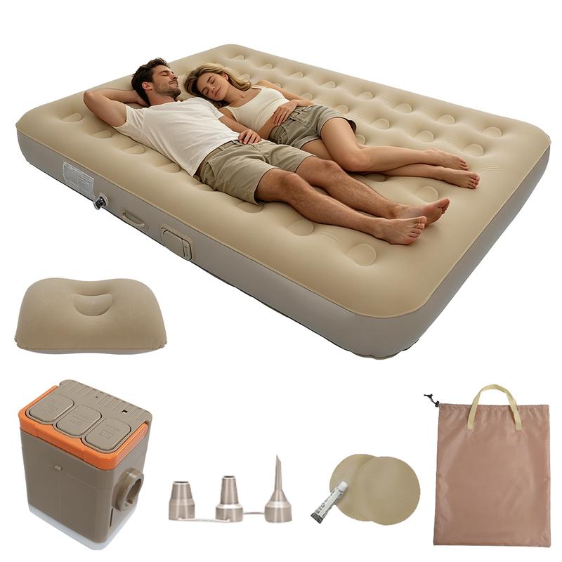 Air Mattress with Integrated Pump, 190 x 100 x 25 cm, Self-Rising for Camping & Travel, Comfort Mattress for 1 Person with Durable Material and Portable Design