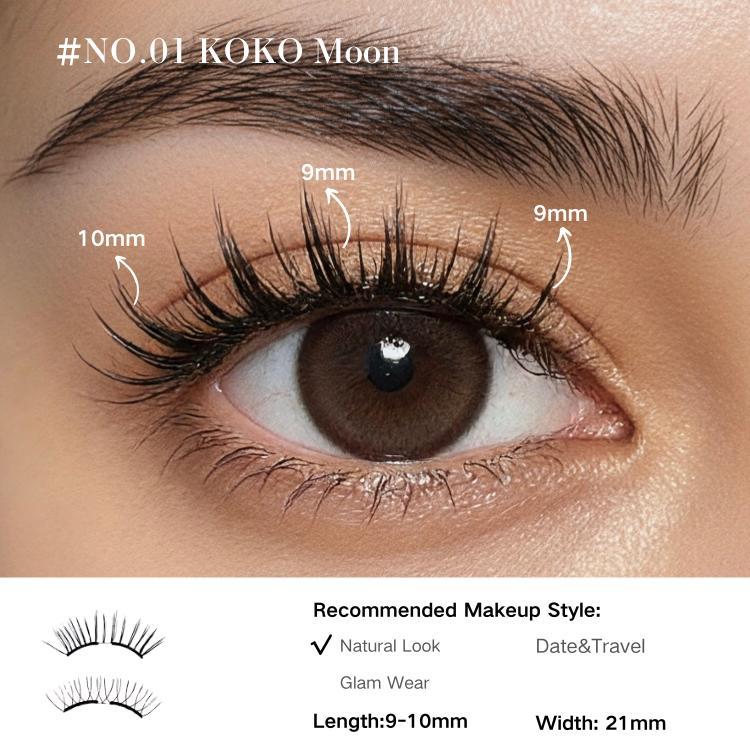 AiryBare Soft Magnetic Wimpern All-in-One Box, wiederverwendbar, kleberfrei, wasserdicht, leicht, natürlicher Look, 1 Set (4 Stück) – Kosmetik, Make-up
