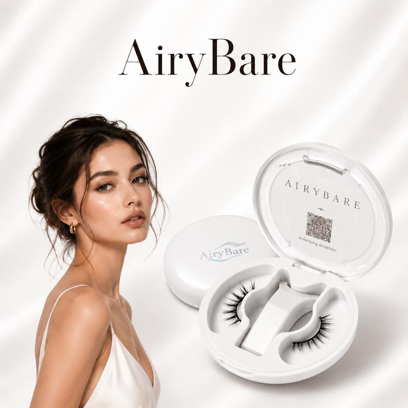 AiryBare Soft-Magnetic Wimpernset für einen natürlichen Look, kleberfrei, mehrfach verwendbar, inklusive Applikator