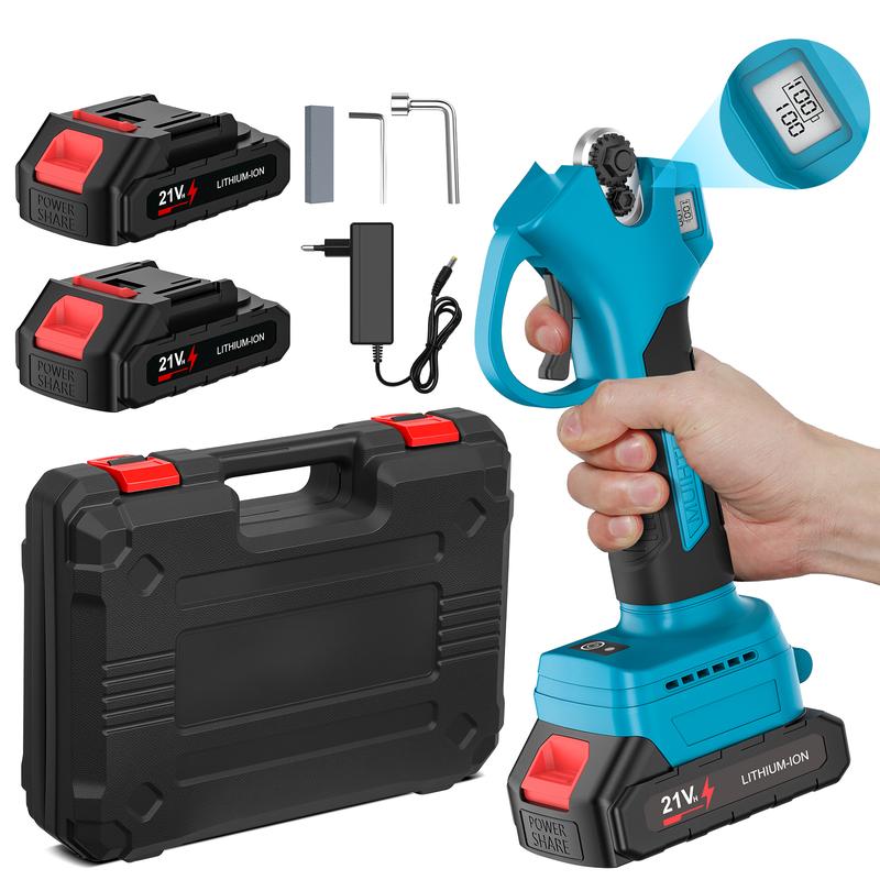 Akku Gartenschere Elektrisch Mit Brushless Motor 21V 800W LCD Anzeige Kabellose Astschere Mit Stahlklinge Für Garten Obstgarten Park Und Landwirtschaftliche Anwendungen