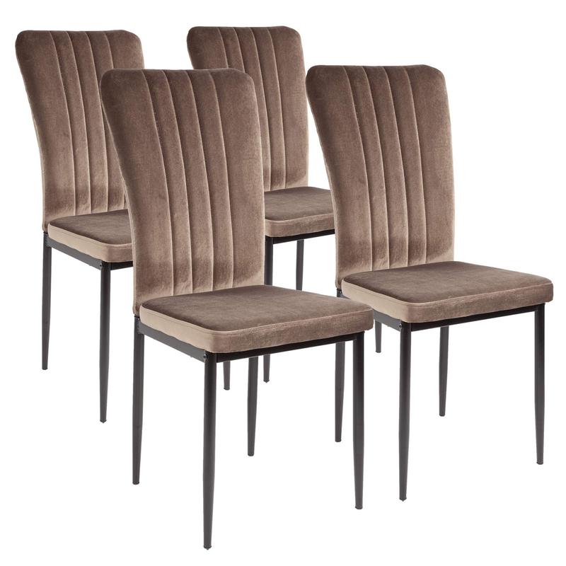 ALBATROS Esszimmerstühle Modena - Ergonomischer Samtstoff-Stuhl mit Matt-Schwarzem Gestell & Kunststoff-Füßen -SGS-zertifiziert - Elegantes Design für Modern & Klassisch