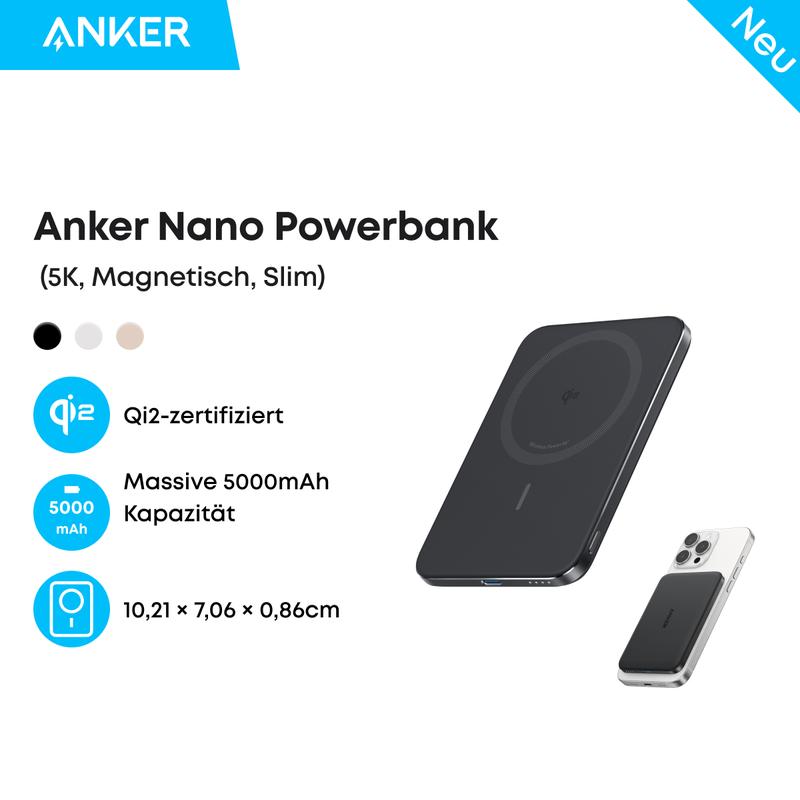 Anker Nano Powerbank (5K, Magnetisch, Slim)