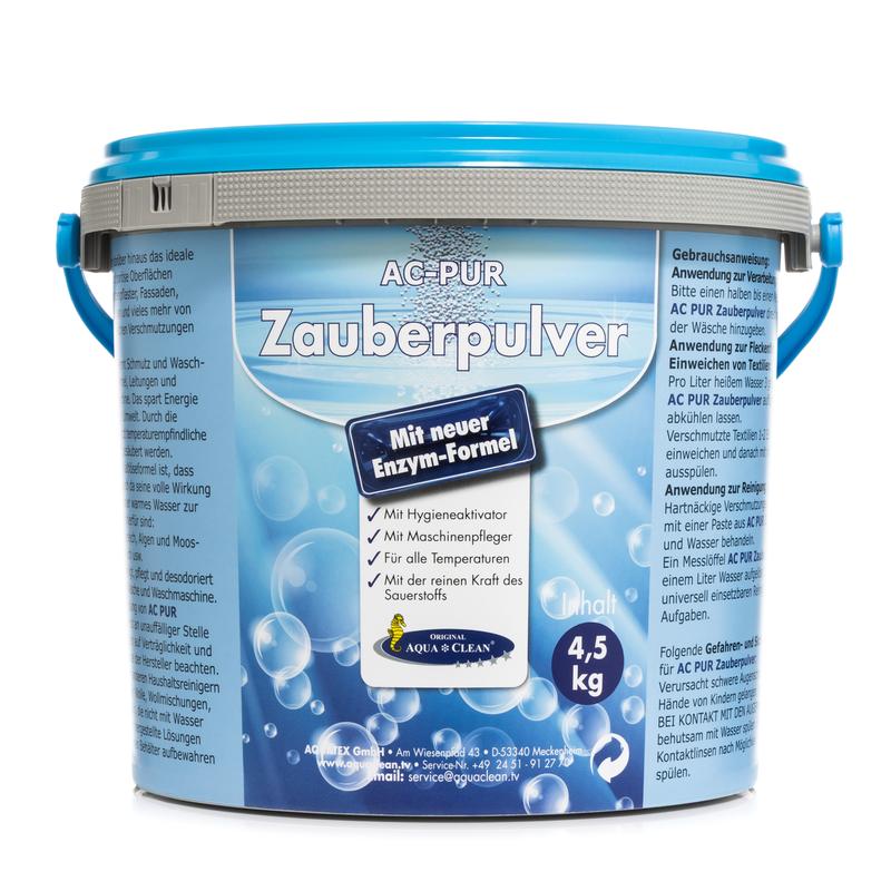 AQUA CLEAN PUR Zauberpulver Waschkraftverstärker mit extra Flecklösekraft, 4,5kg