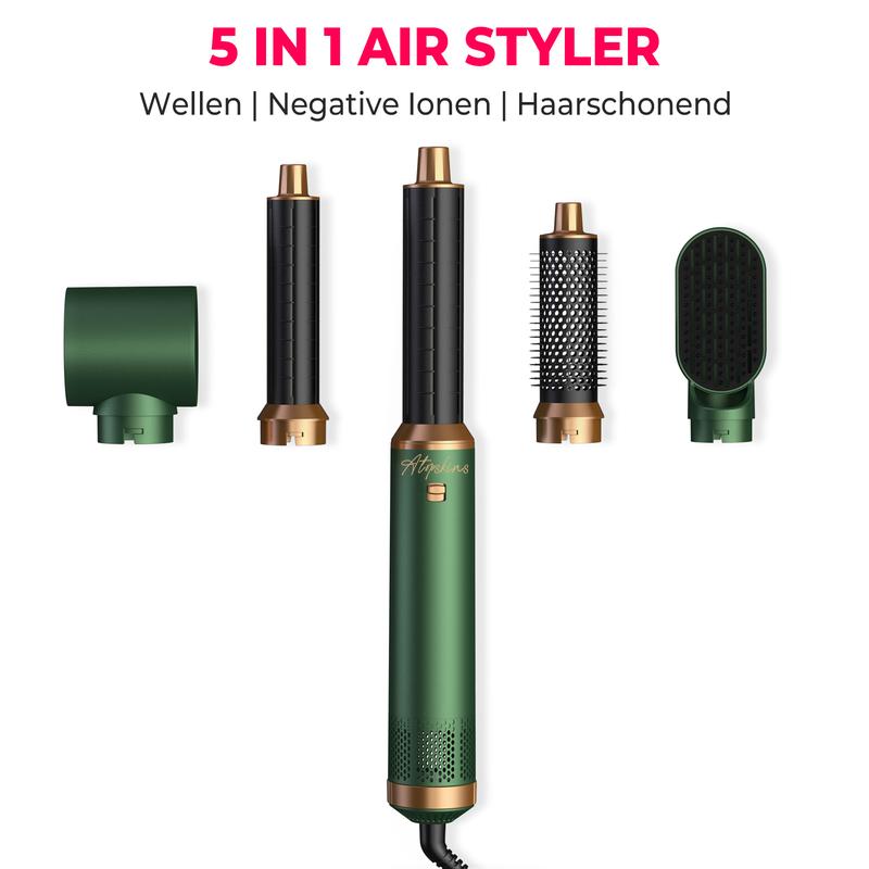 Atopskins 5 in 1 Styler, Ionen Haartrockner, Magic Styler, Heißluftkamm Haartrockner, Glättkamm, Rundbürste, Lockenstab, Heißluftkamm Set