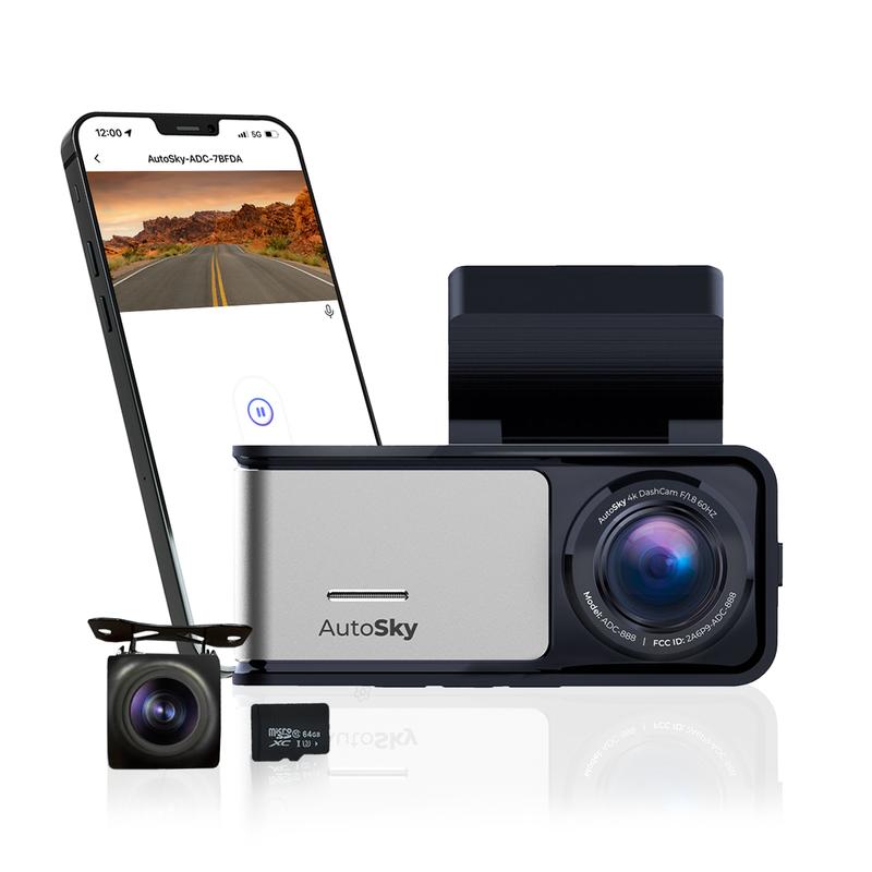 Autosky 4K Dashcam für Auto mit Rückfahrkamera – WiFi & GPS