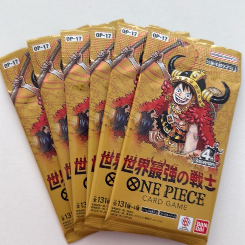 Bandai JP 6X Booster One Piece Karten-Spiel OP-17 4. Jubiläum Edition 131 Karten pro Packung für Sammler und Fans