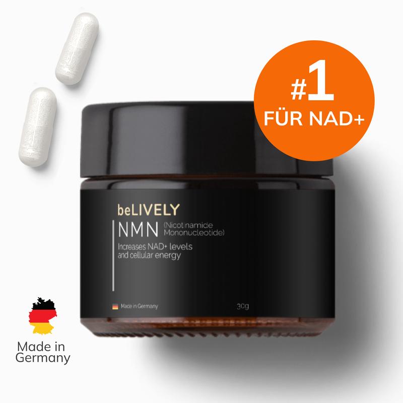 beLIVELY NMN | NAD+ Booster | Anti-Aging | Longevity | Energie & Zellgesundheit | 30 Kapseln | Bestager | Vegan