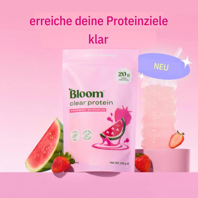 Bloom Nutrition Klarer Whey-Protein + Kollagen – 20 g Protein – Für Frauen entwickelt – 10 Portionen
