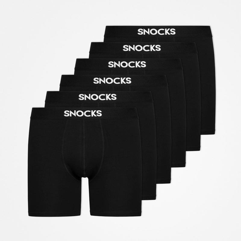 Boxer lang SNOCKS Herren – 6er Pack Bio Baumwolle, kein Verrutschen, längeres Bein