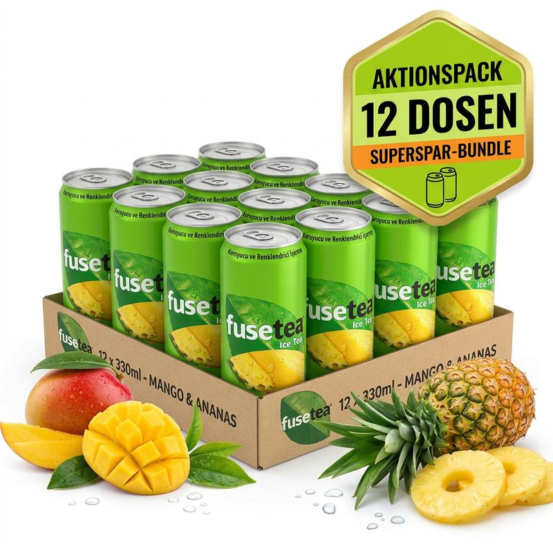 Bundle 12x Fuze Tea Mango & Ananas – 330 ml Original Türkei Import