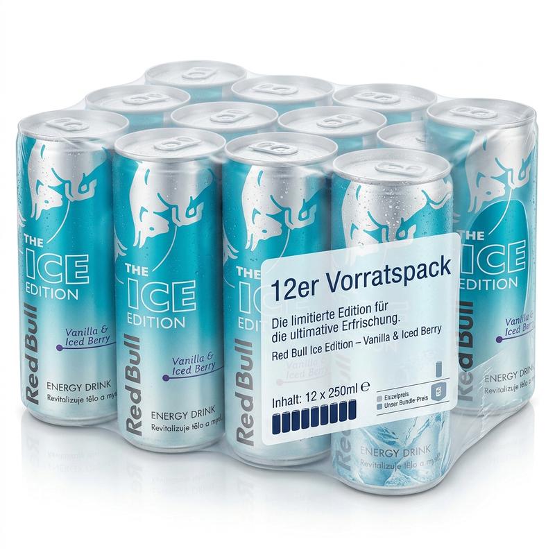 Bundle 12x Red Bull Energy Drink Ice Edition Iced Vanilla Berry 250 ml