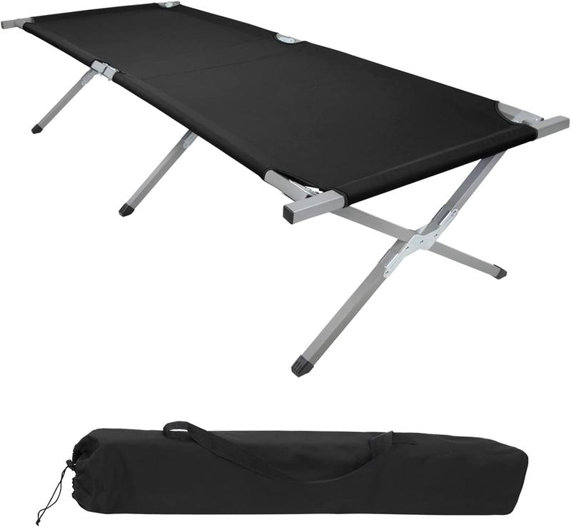 Campingbett klappbar mit Tragetasche, Feldbett bis 150 kg belastbar, 600D Oxford-Gewebe, leichtes Reisebett für Camping & Outdoor