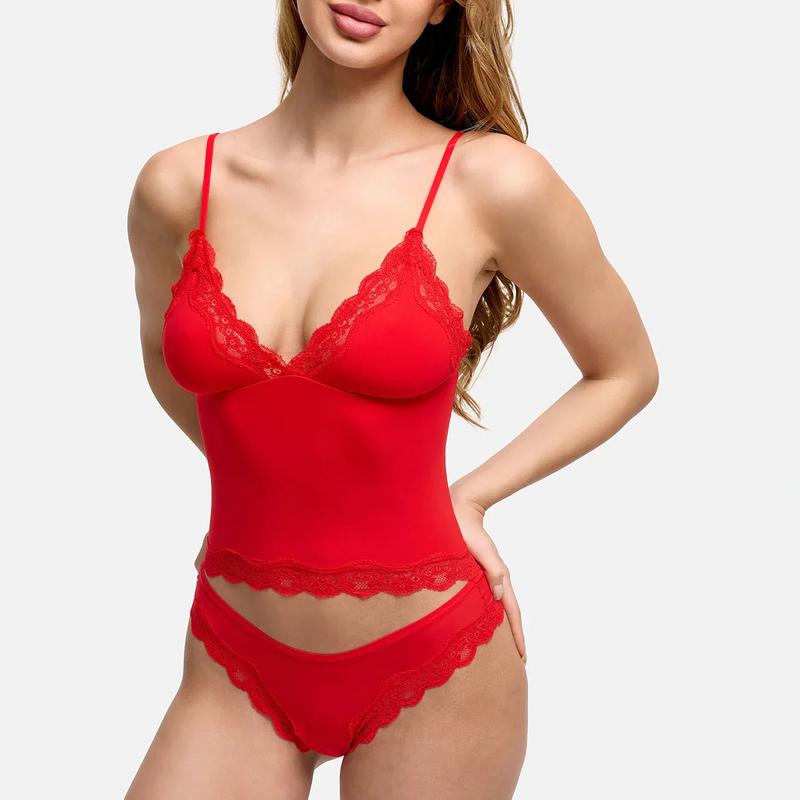 Cfab Deep Neck Lace Top