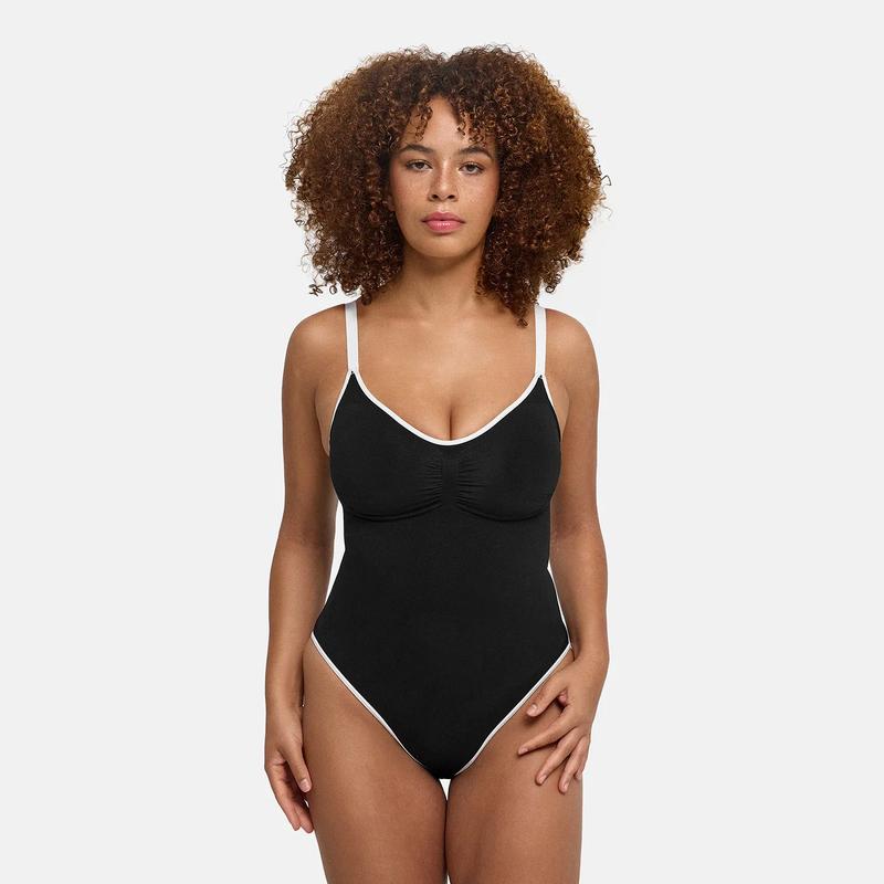 Cfab Lined Bodysuit Sculpting Shapewear mit integrierten Pads mit Slip