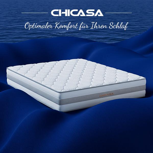 CHICASA 7-Zonen-Matratze, 25 cm, H3/H4, 10 Schichten, verstärkter Rand, ergonomisch, stützend, atmungsaktiv