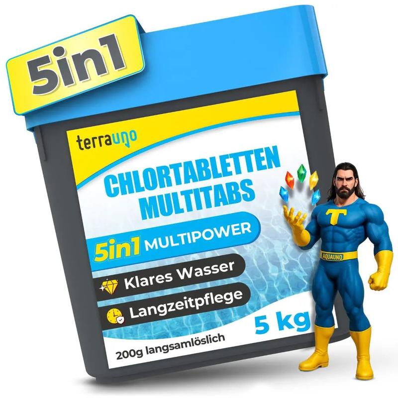 Chlortabletten 5 in 1 - 200g für Pools – Multitabs zur Langzeitpflege