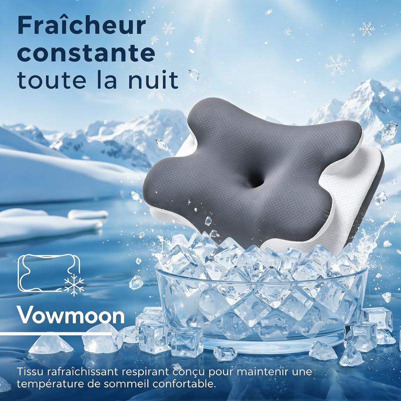 【CoolingPillow】Vowmoon Pro 2.0 ergonomischer nackenkissen, kühlend, aus Memory-Schaum, speziell für den Sommer