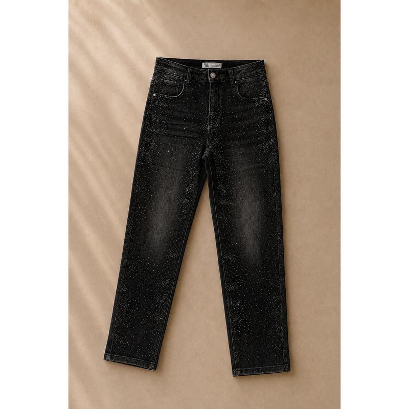 CURVY GLITZER MOMFIT JEANS