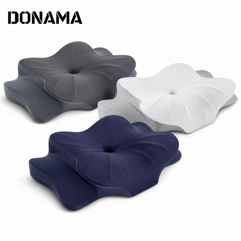 DONAMA Ergonomisches Nackenstützkissen aus Memory-Schaum, Kopfkissen mit Armauflage & 2 Höhen, kühlend & atmungsaktiv, 6-Zonen-Kontur, für Seiten-, Rücken- & Bauchschläfer, 3 Farben