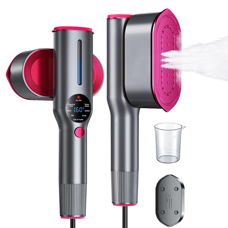 Dr.Flash 2 in 1 Dampfbügeleisen ,Tragbarer Reise-Dampfglätter, 7 Modi LED Display, 5s Schnellaufheizung, 90° Drehgriff – Für Zuhause, Reise & Büro