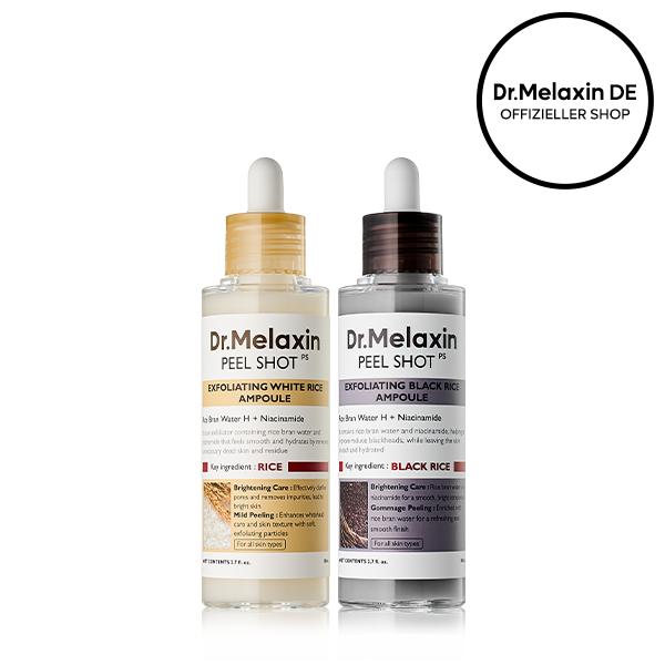 [Dr.Melaxin Offizieller Shop] Peel Shot Glow Reis-Ampullen Duo – Serum für Aufhellung, sanftes Peeling und Feuchtigkeitspflege – Für alle Hauttypen geeignet