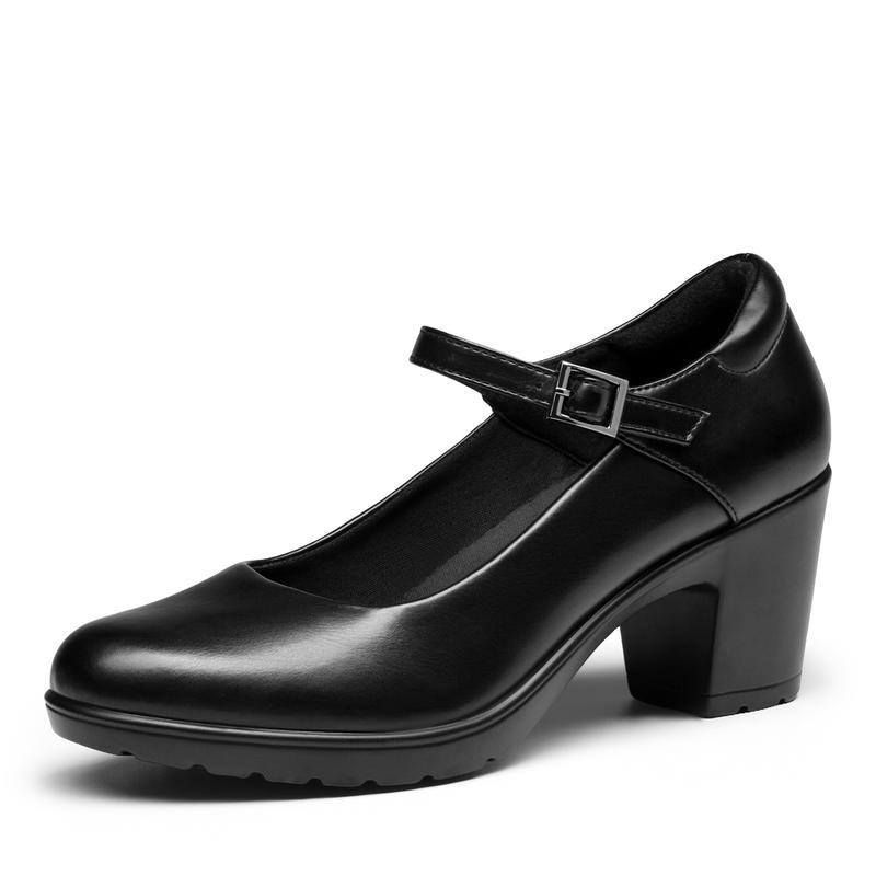 DREAM PAIRS Damen Mary Jane Pumps mit massiver niedriger Absatzform, geschlossene Spitze, Arbeitsschuhe, bequeme runde Zehenpartie, Schuhe für Kleidung und Hochzeit – EDENIA