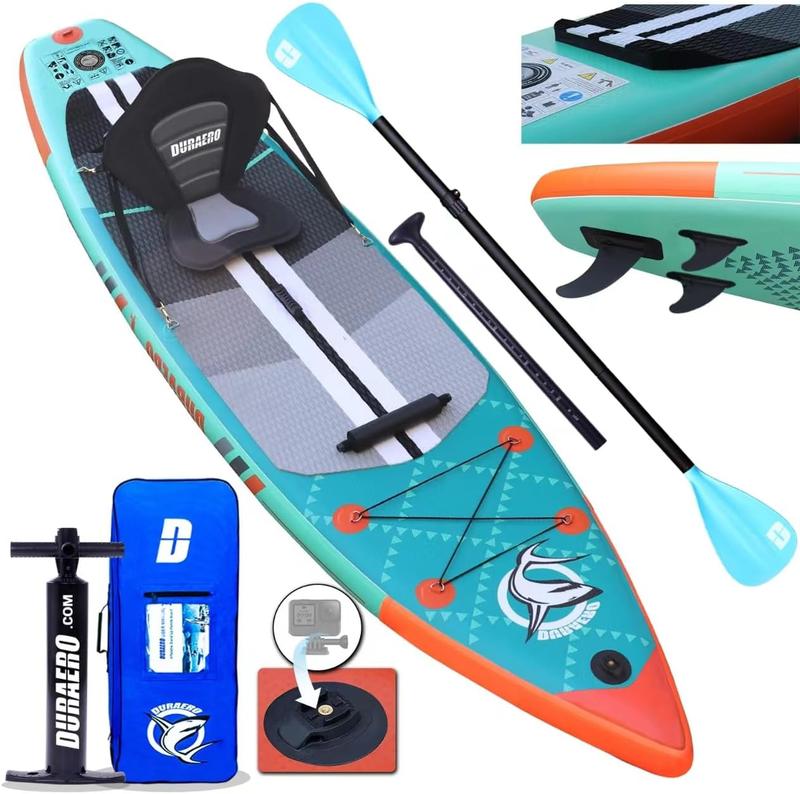 DURAERO Stand up Paddling Board Aufblasbare SUP Board Set, Tragkraft bis 150Kg, 330x76x15cm, Action-Cam Halterung, Komplettes Zubehör, Mintgrün