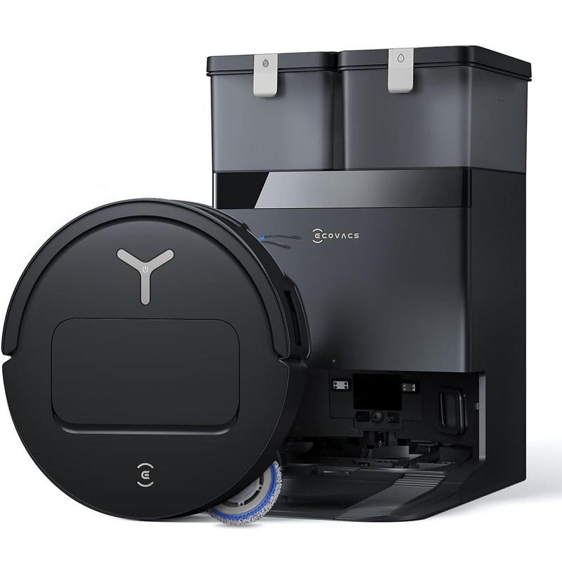 ECOVACS DEEBOT T50 Omni Gen3 Saugroboter mit Wischfunktion, 25.000 Pa, ZeroTangle 3.0, AIVI 3D 2.0, All-in-One Omni Station, Wischreinigung bei 75 °C, ultraschlank (81 mm), Mattschwarz,2 Jahre Garantie