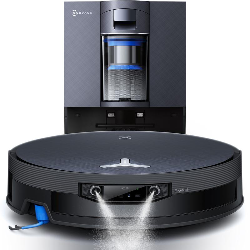 ECOVACS DEEBOT X12 OmniCyclone Saugroboter mit Wischfunktion, Blast-Funktion & 22.000 Pa, FocusJet-System zur Fleckenvorbehandlung, OZMO Roller 3.0, ausziehbarer Wischfläche, PureCyclone 2.0 automatischer Entleerung, Silber Schwarz