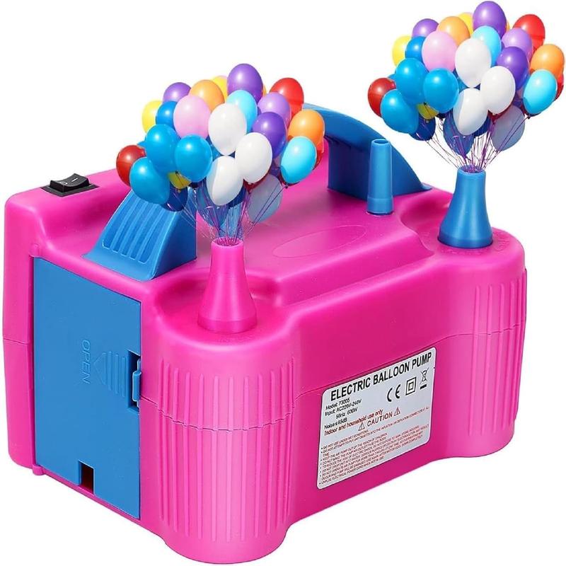 Elektrische Luftballonpumpe 600W, Doppelanschluss Ballon Aufblasgerät, Tragbare Ballonpumpe für Party, Hochzeit, Geburtstag Dekoration