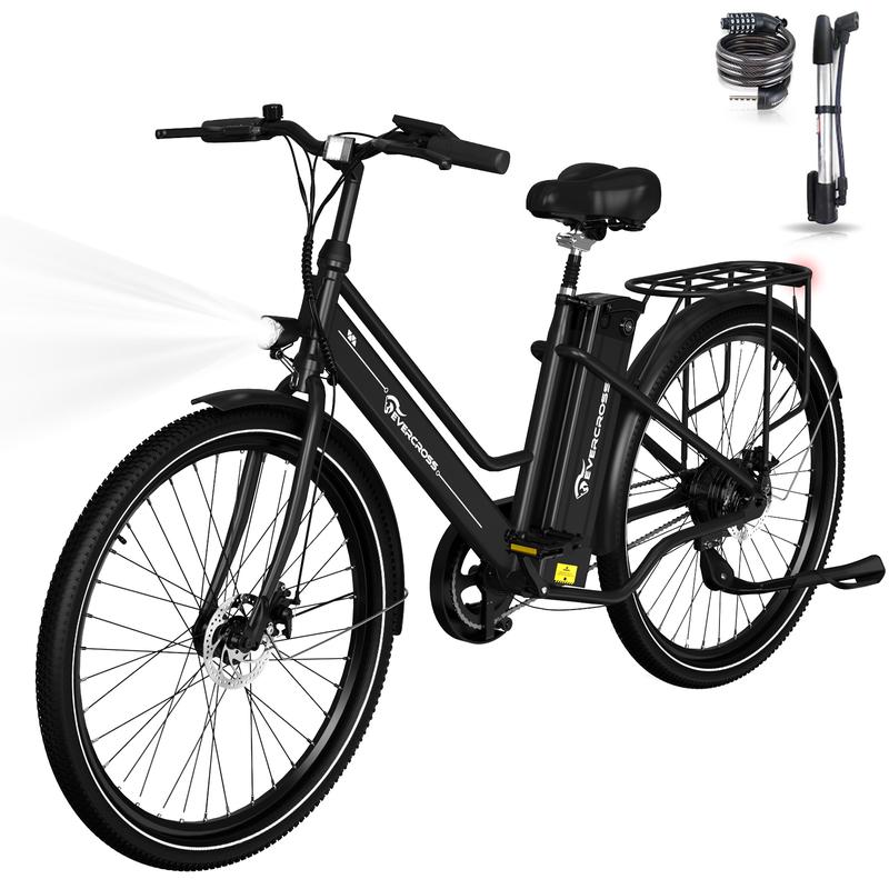 EVERCROSS TECH EK8 E-Bike Cityrad für Pendler,26-Zoll-Elektrofahrrad,36V 15,6AH Lithiumbatterie