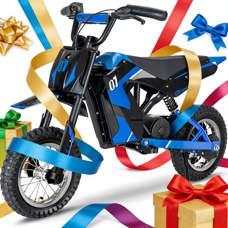 EVERCROSS TECH EV12M Elektro Motorrad für Kinder, 300W Motor, 3 Geschwindigkeitsstufen, 12 Zoll Luftreifen, Bis 15 km Reichweite