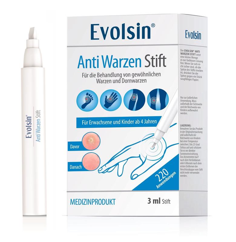 Evolsin | Hautpflegestift zur Entfernung von Warzen | Präzise hygienisch und einfach anzuwenden für Körper & Glieder