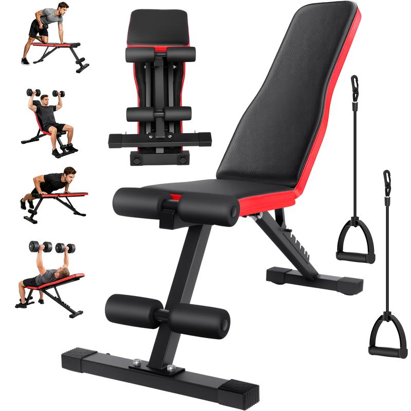 Faltbares Krafttrainingsbank – 7‑stufig verstellbare Gewichtsbank, Kurzhantelbank, robuste faltbare Fitnessbank für zu Hause, Tragfähigkeit bis 300 kg