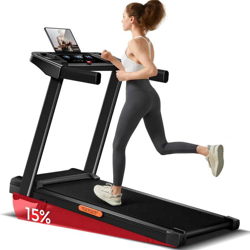 Faltbares Laufband für zu Hause mit Neigungsfunktion 0 %–15 %, 12 km/h, mit 3,0 PS Motor und 12 voreinstellung Programmen, max. Beladung 136 kg