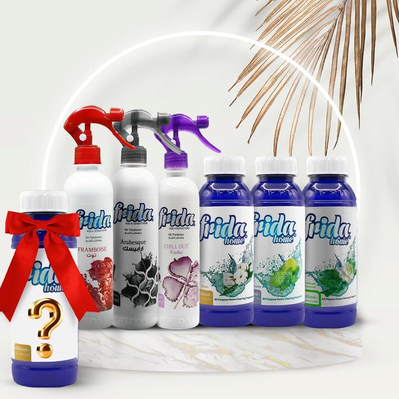 FRIDA Home Kombi-Duftset 7-teilig – Lufterfrischer & Allzweckduft in 10 Duftpaketen mit Oud, Treasure, Jasmin, Zitrone & mehr – 3300 ml