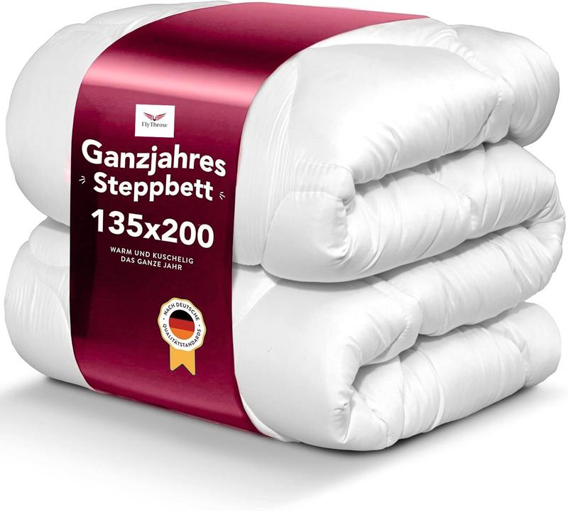 Ganzjahres Bettdecke 4 Jahreszeiten – Flauschige Steppdecke weich & atmungsaktiv, Sommer- & Sommerdecke waschbar 60°C, Größen 135x200–240x220 cm