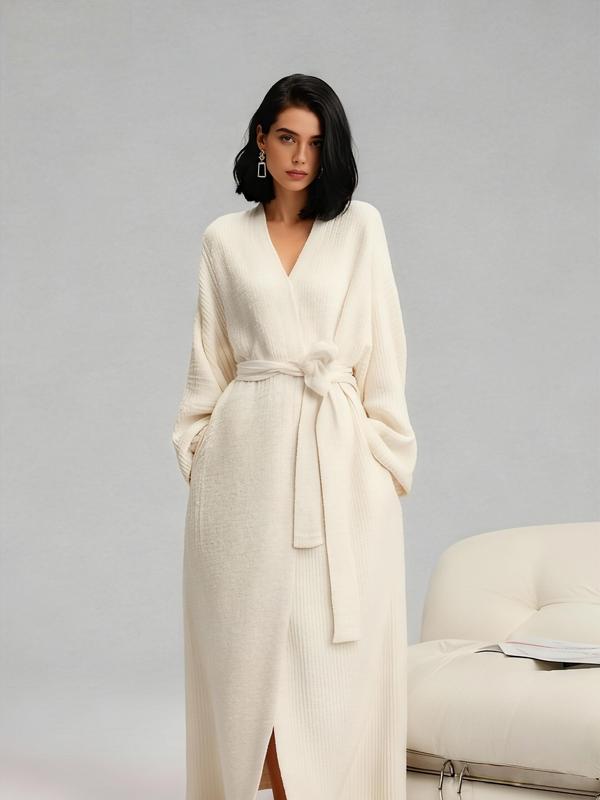 Gemütliches, weiches Plüschgefühl | Damen-Bademantel aus doppelseitigem Fleece | Verdickter langflauschiger Schlafanzug | Warme Flanell-Schlafanzüge für Herbst und Winter | Weich, gemütlich und zum Tragen drinnen und draußen