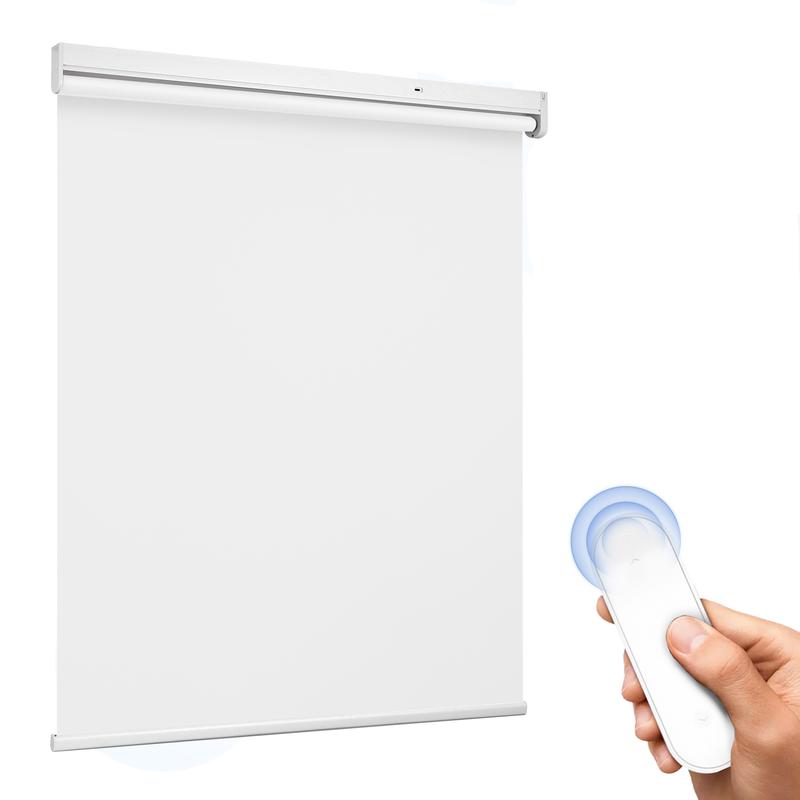 Grandekor Elektrisches Rollo mit Motor und Fernbedienung, Verdunklungsrollo ohne Bohren für Fenster, Smartes Fensterrollo Innen, Automatisches Rollo