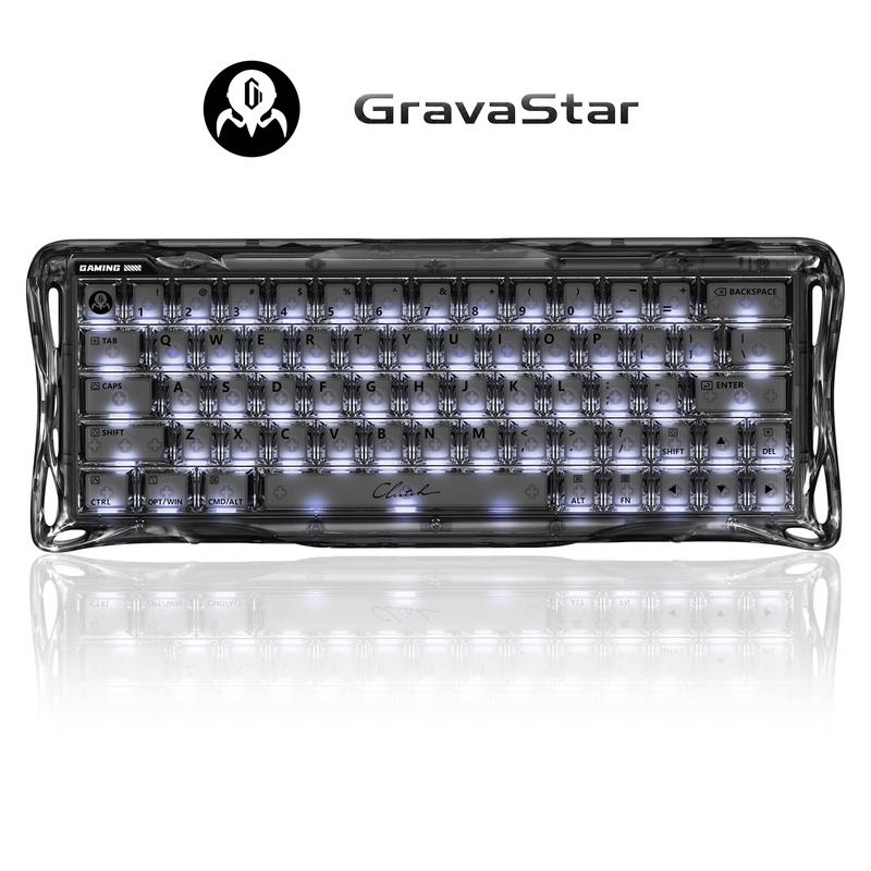 GravaStar Mercury V60 Hall Effect Gaming Keyboard Rapid Trigger 8000Hz | Gaming keyboard with magnetic switches, 0.005 mm precision, hot-swap and RGB lighting (onyx crystal) , клавиатура tastatur