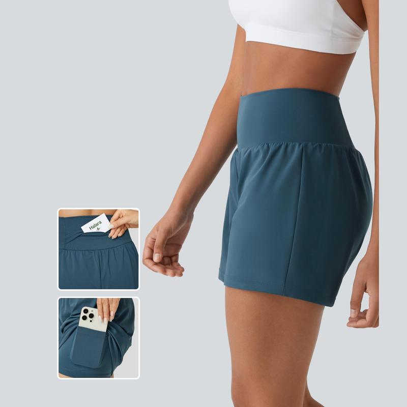 Halara SoftlyZero™ Airy - Super hoch taillierte 2-in-1-Yoga-Shorts mit Gesäßtasche und Seitentasche-längere Länge