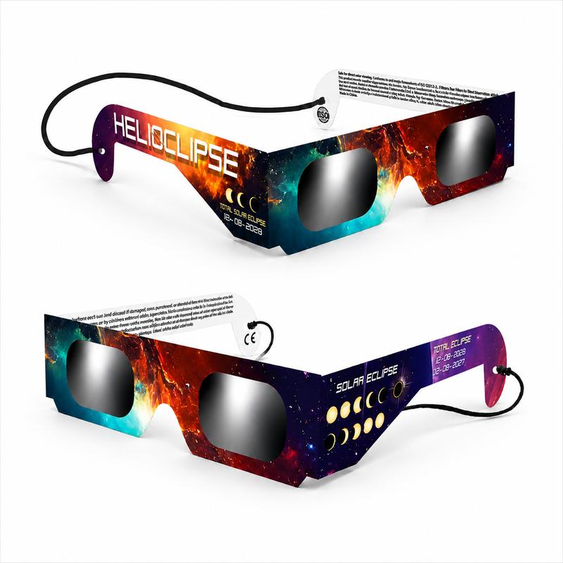 Helioclipse Sonnenfinsternis-Brille – 6er-Pack – nach ISO 12312-2 zertifiziert mit Smartphone-Filter