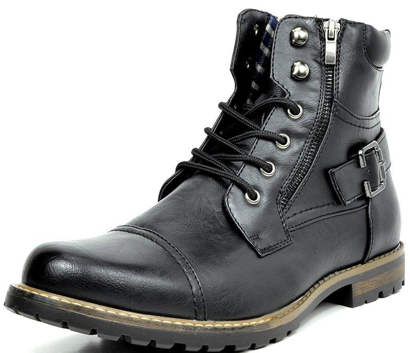 Herren-Motorrad-Kampfstiefel, Biker-Stiefel mit Reißverschluss, Bruno Marc
